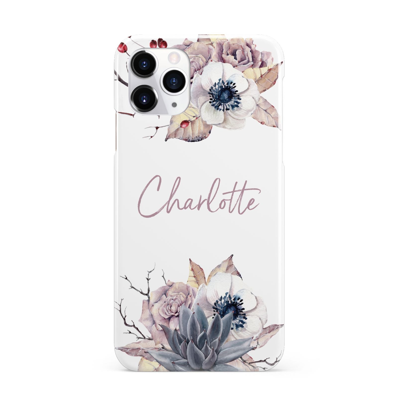 Personalised Autumn Floral iPhone 11 Pro 3D Snap Case