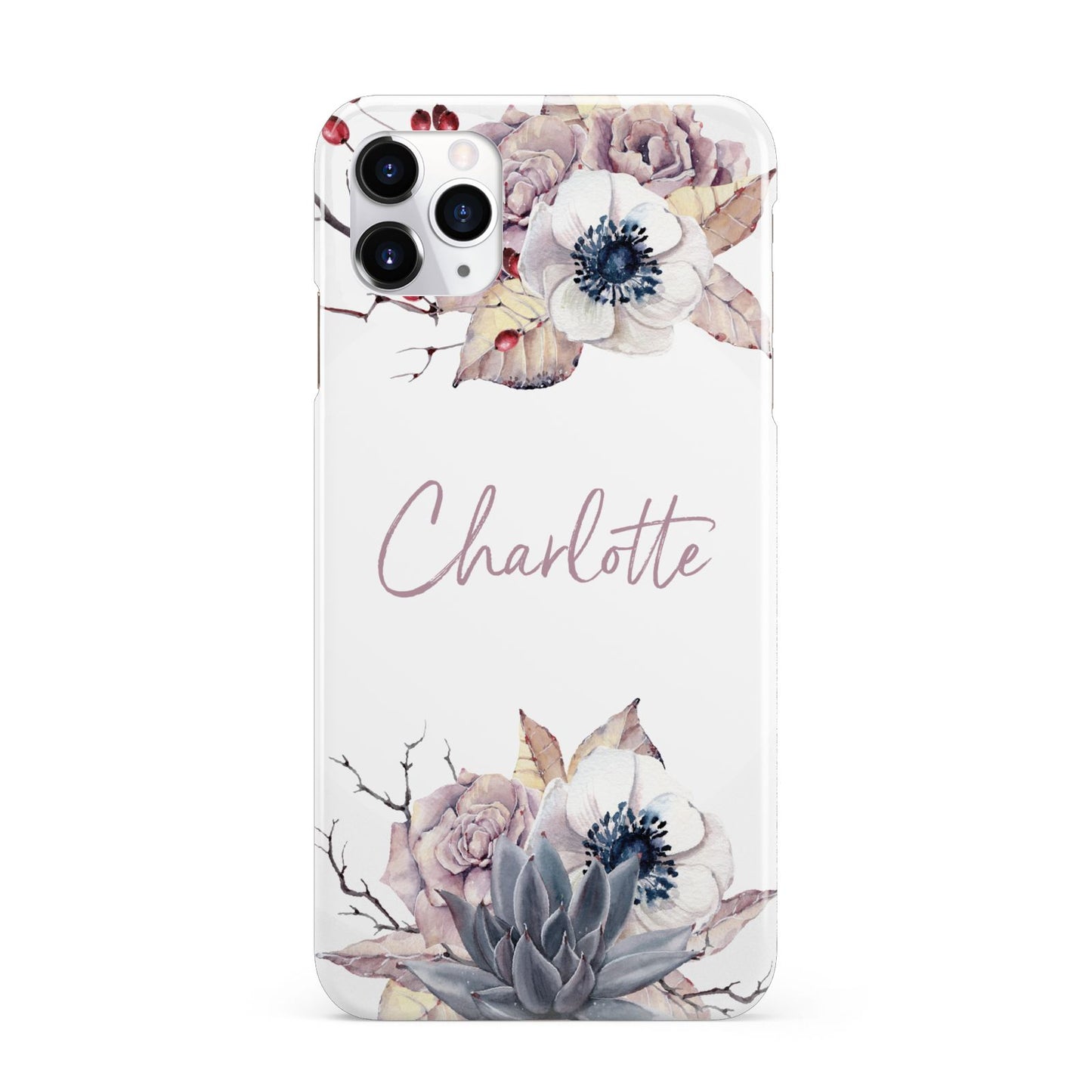 Personalised Autumn Floral iPhone 11 Pro Max 3D Snap Case