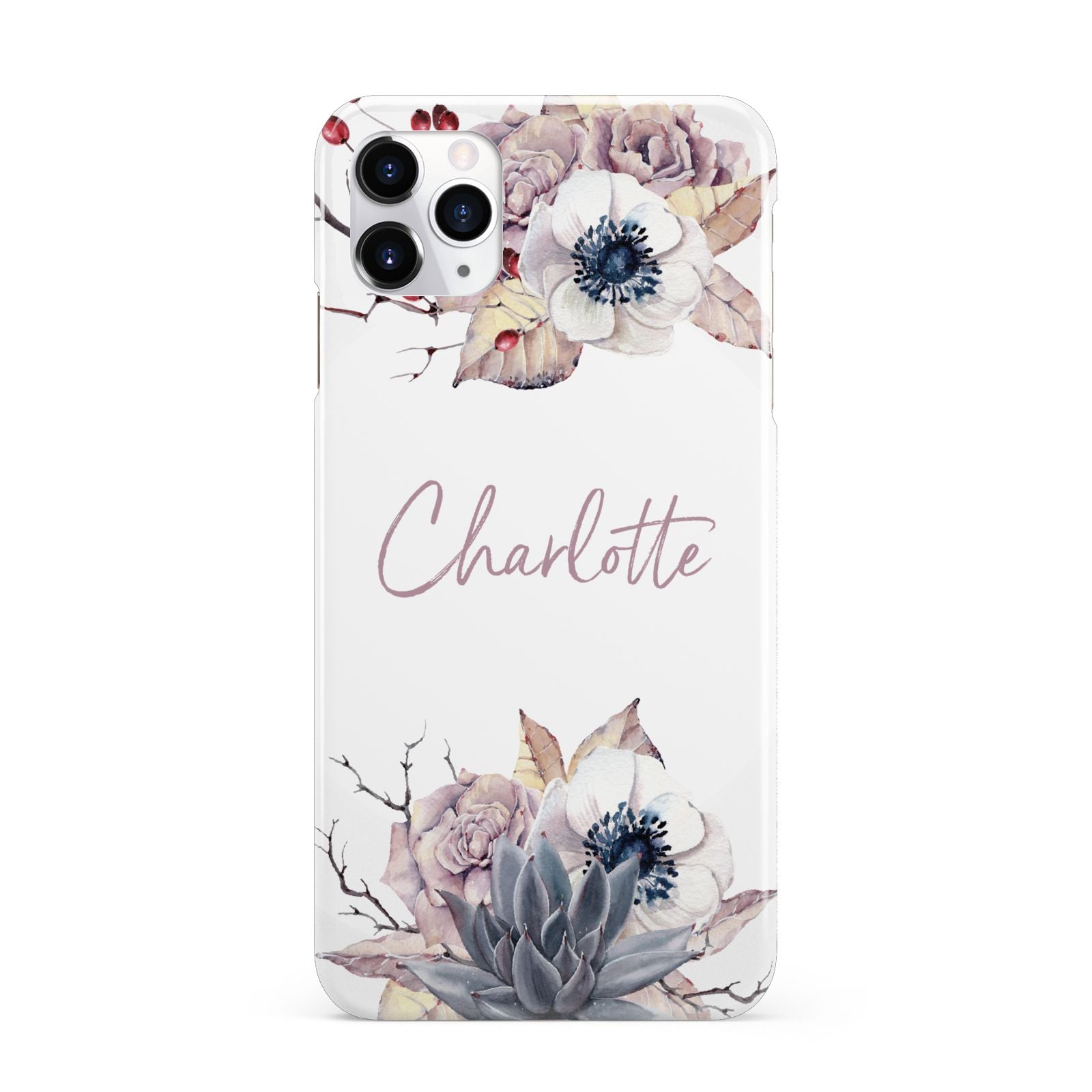 Personalised Autumn Floral iPhone 11 Pro Max 3D Snap Case