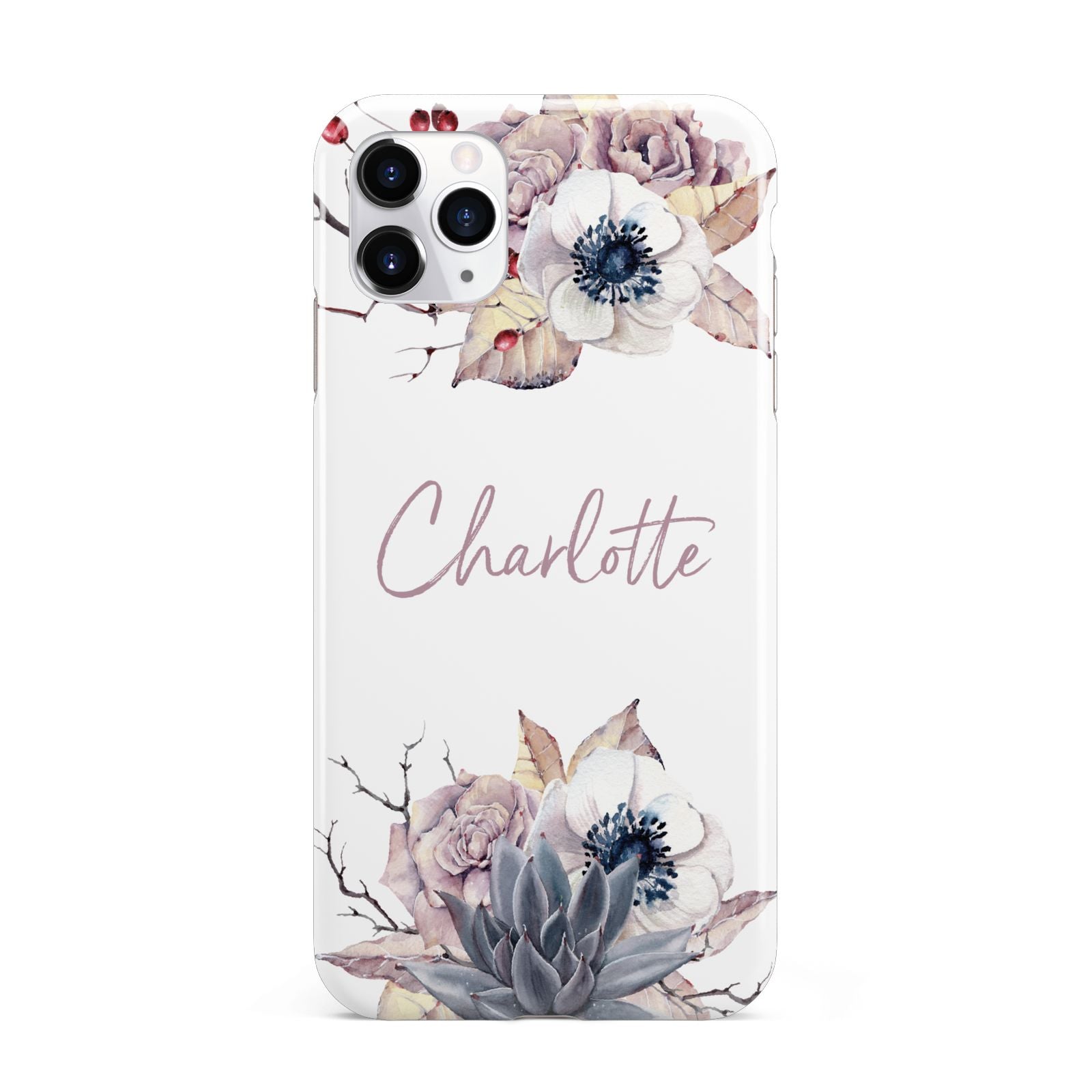 Personalised Autumn Floral iPhone 11 Pro Max 3D Tough Case