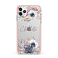 Personalised Autumn Floral iPhone 11 Pro Max Impact Pink Edge Case