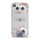 Personalised Autumn Floral iPhone 13 Clear Bumper Case