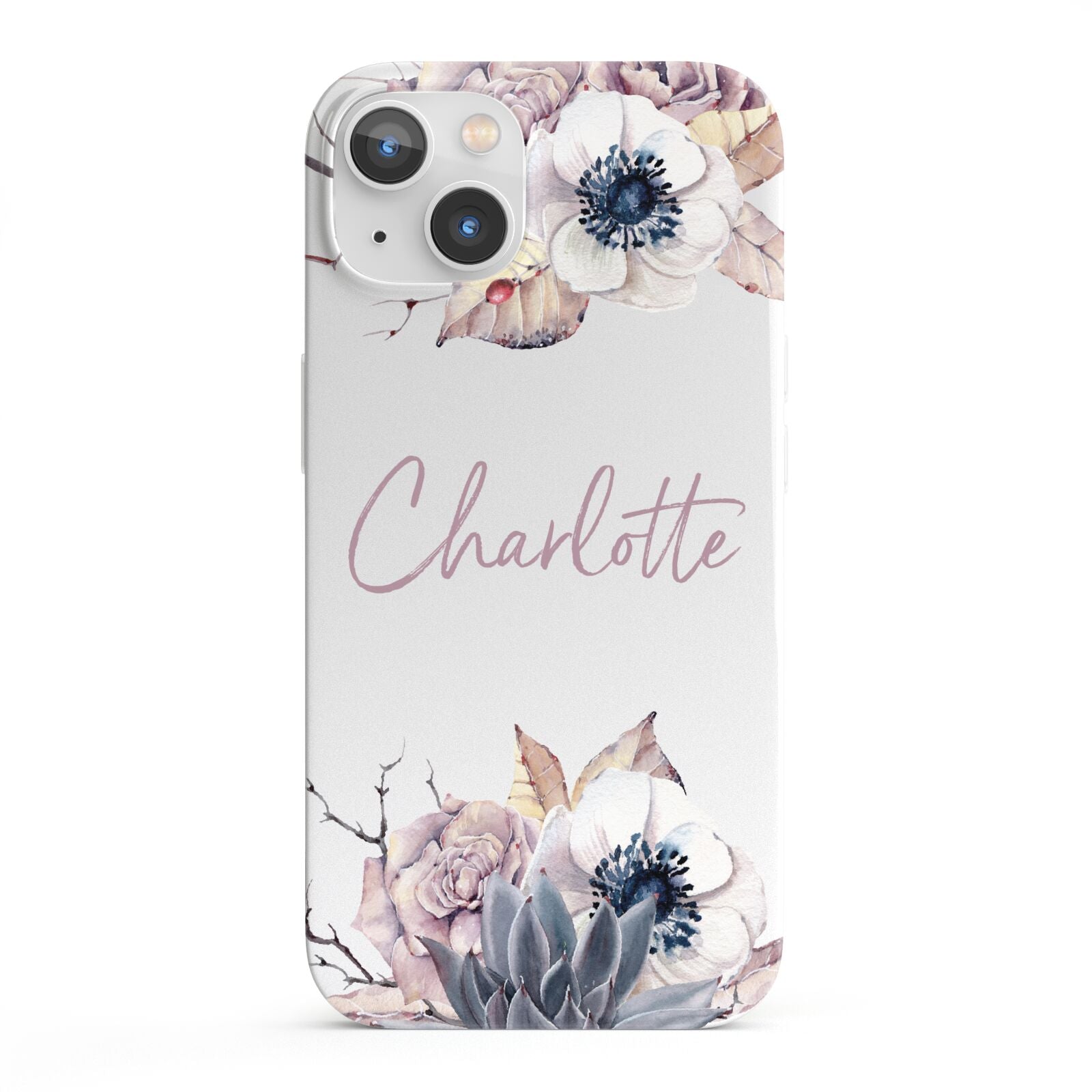 Personalised Autumn Floral iPhone 13 Full Wrap 3D Snap Case