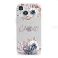Personalised Autumn Floral iPhone 13 Mini Clear Bumper Case