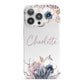 Personalised Autumn Floral iPhone 13 Pro Full Wrap 3D Snap Case