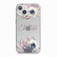 Personalised Autumn Floral iPhone 13 TPU Impact Case with White Edges