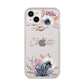 Personalised Autumn Floral iPhone 14 Plus Clear Tough Case Starlight