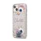 Personalised Autumn Floral iPhone 14 Plus Glitter Tough Case Starlight Angled Image