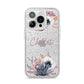 Personalised Autumn Floral iPhone 14 Pro Glitter Tough Case Silver