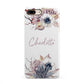 Personalised Autumn Floral iPhone 8 Plus 3D Snap Case on Gold Phone