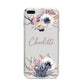 Personalised Autumn Floral iPhone 8 Plus Bumper Case on Silver iPhone