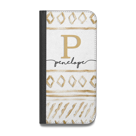 Personalised Aztec Gold Vegan Leather Flip Samsung Case