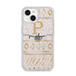 Personalised Aztec Gold iPhone 14 Glitter Tough Case Starlight