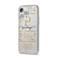 Personalised Aztec Gold iPhone 14 Pro Max Glitter Tough Case Silver Angled Image