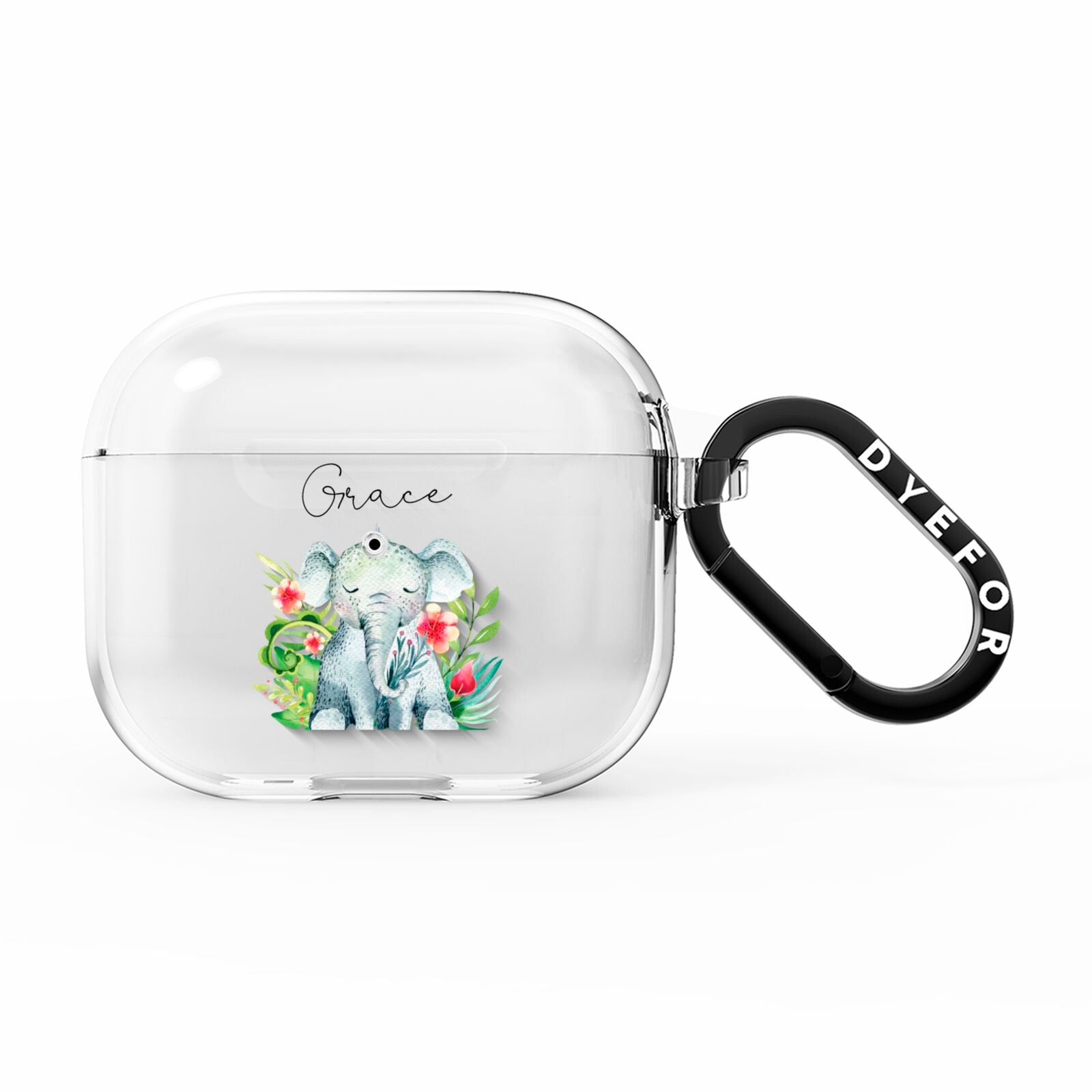 Personalised Baby Elephant AirPods Clear Case 3rd Gen