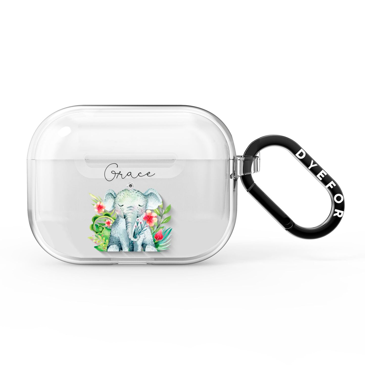 Personalised Baby Elephant AirPods Pro Clear Case