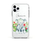 Personalised Baby Elephant Apple iPhone 11 Pro in Silver with White Impact Case
