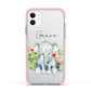 Personalised Baby Elephant Apple iPhone 11 in White with Pink Impact Case