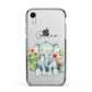 Personalised Baby Elephant Apple iPhone XR Impact Case Black Edge on Silver Phone