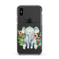 Personalised Baby Elephant Apple iPhone Xs Impact Case Black Edge on Black Phone