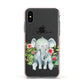 Personalised Baby Elephant Apple iPhone Xs Impact Case Pink Edge on Black Phone