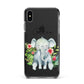 Personalised Baby Elephant Apple iPhone Xs Max Impact Case Black Edge on Black Phone