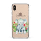 Personalised Baby Elephant Apple iPhone Xs Max Impact Case Black Edge on Gold Phone
