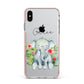 Personalised Baby Elephant Apple iPhone Xs Max Impact Case Pink Edge on Silver Phone
