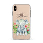 Personalised Baby Elephant Apple iPhone Xs Max Impact Case White Edge on Gold Phone