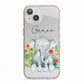 Personalised Baby Elephant iPhone 13 TPU Impact Case with Pink Edges