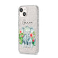 Personalised Baby Elephant iPhone 14 Glitter Tough Case Starlight Angled Image