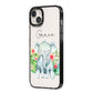 Personalised Baby Elephant iPhone 14 Plus Black Impact Case Side Angle on Silver phone