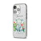 Personalised Baby Elephant iPhone 14 Pro Glitter Tough Case Silver Angled Image