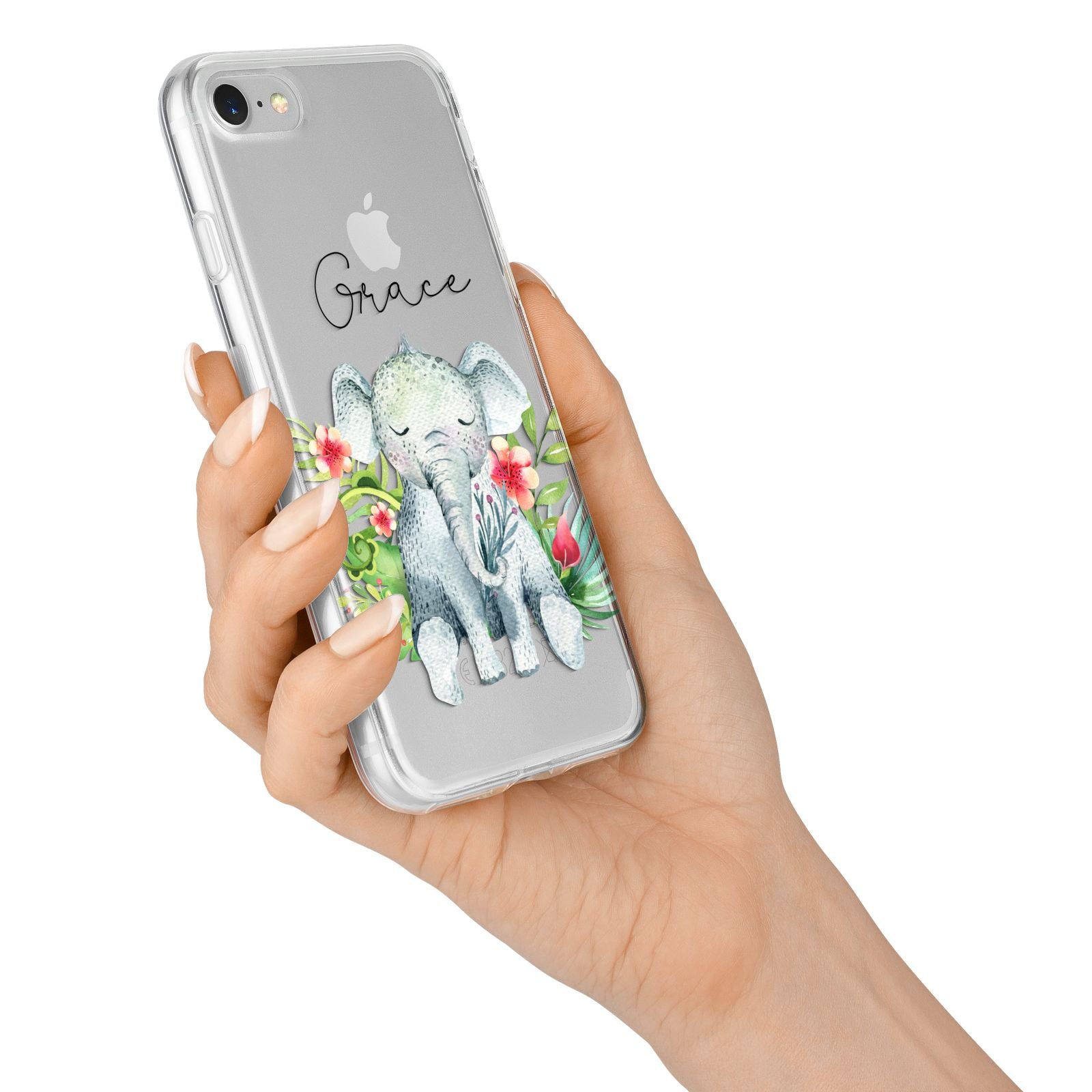 Personalised Baby Elephant iPhone 7 Bumper Case on Silver iPhone Alternative Image