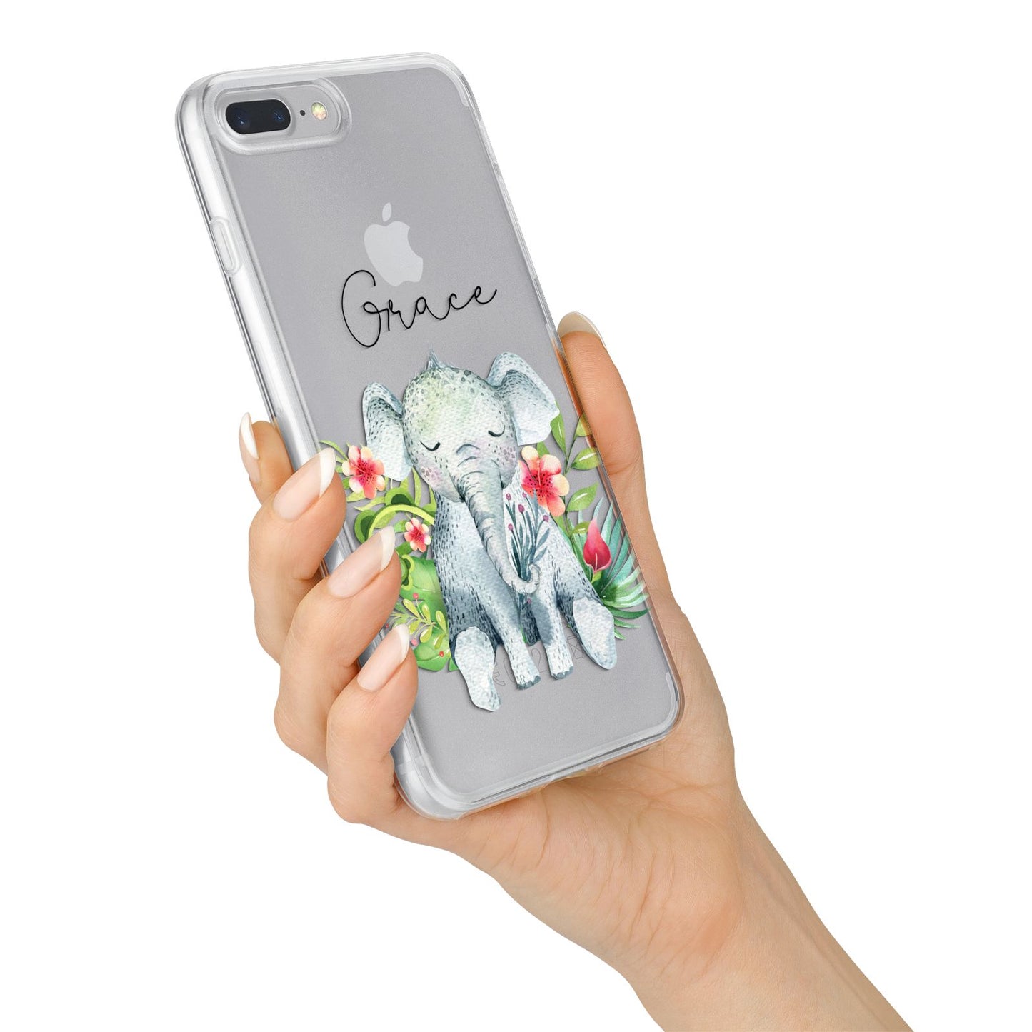 Personalised Baby Elephant iPhone 7 Plus Bumper Case on Silver iPhone Alternative Image