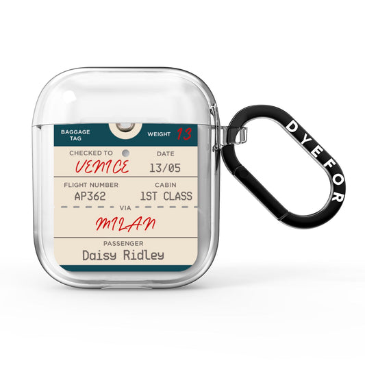Personalised Baggage Tag AirPods Clear Case
