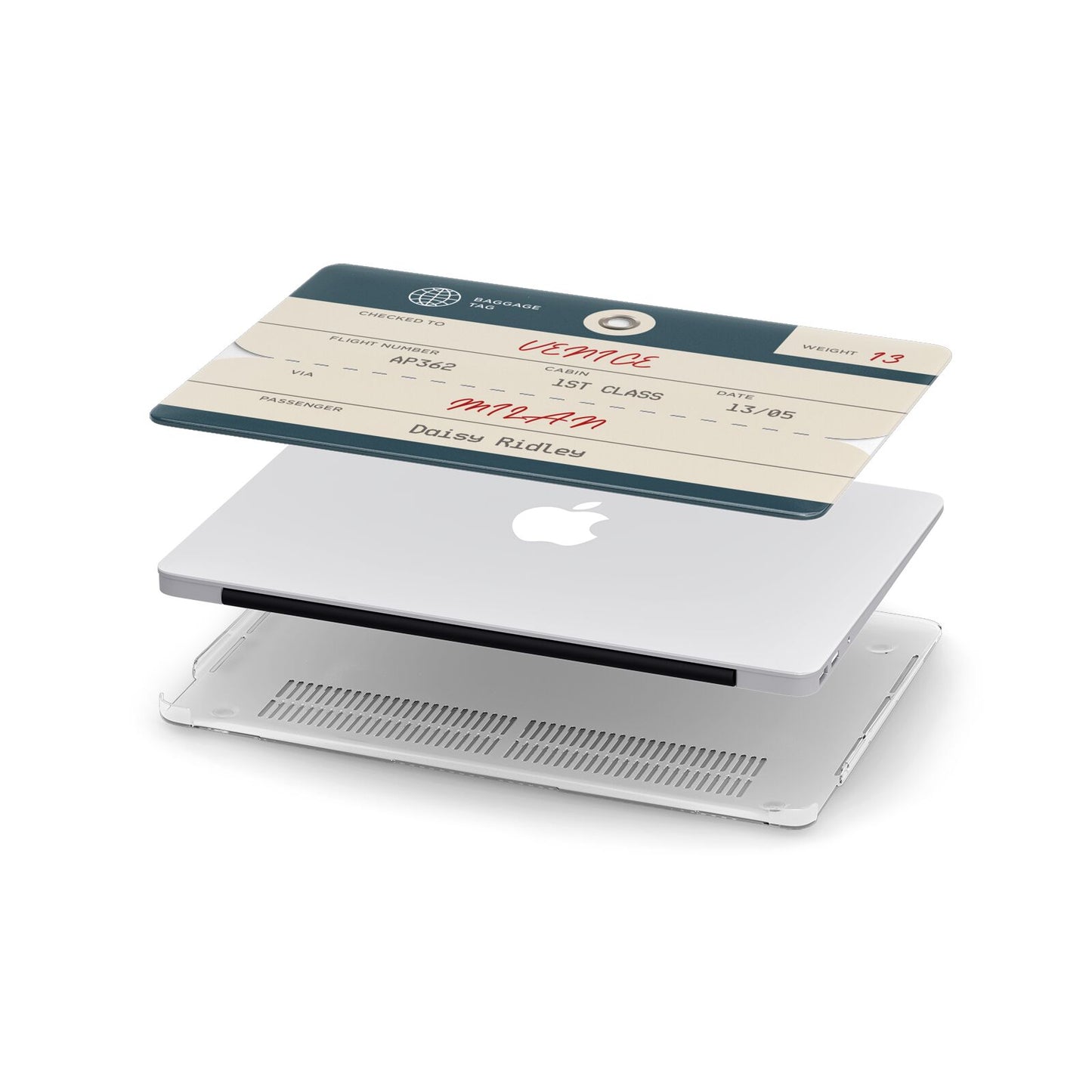 Personalised Baggage Tag Apple MacBook Case in Detail