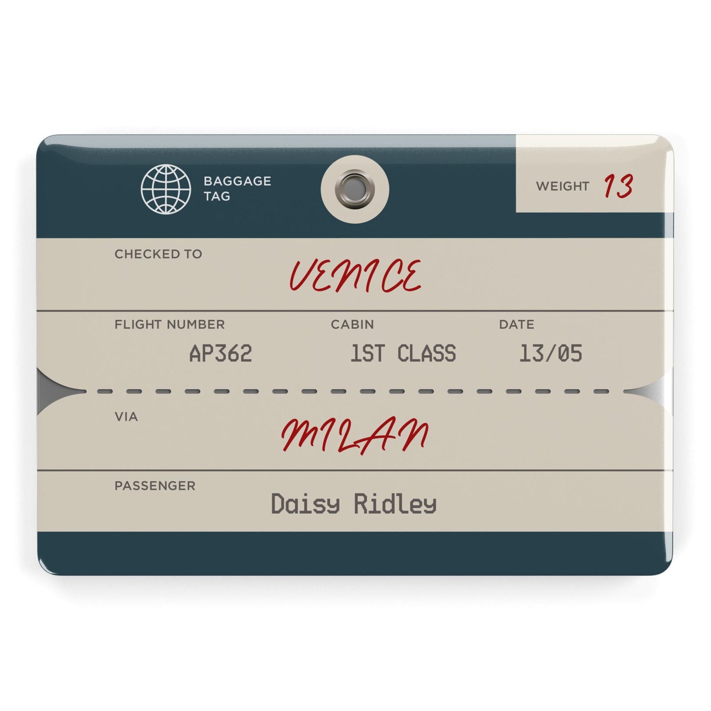 Personalised Baggage Tag Apple MacBook Case