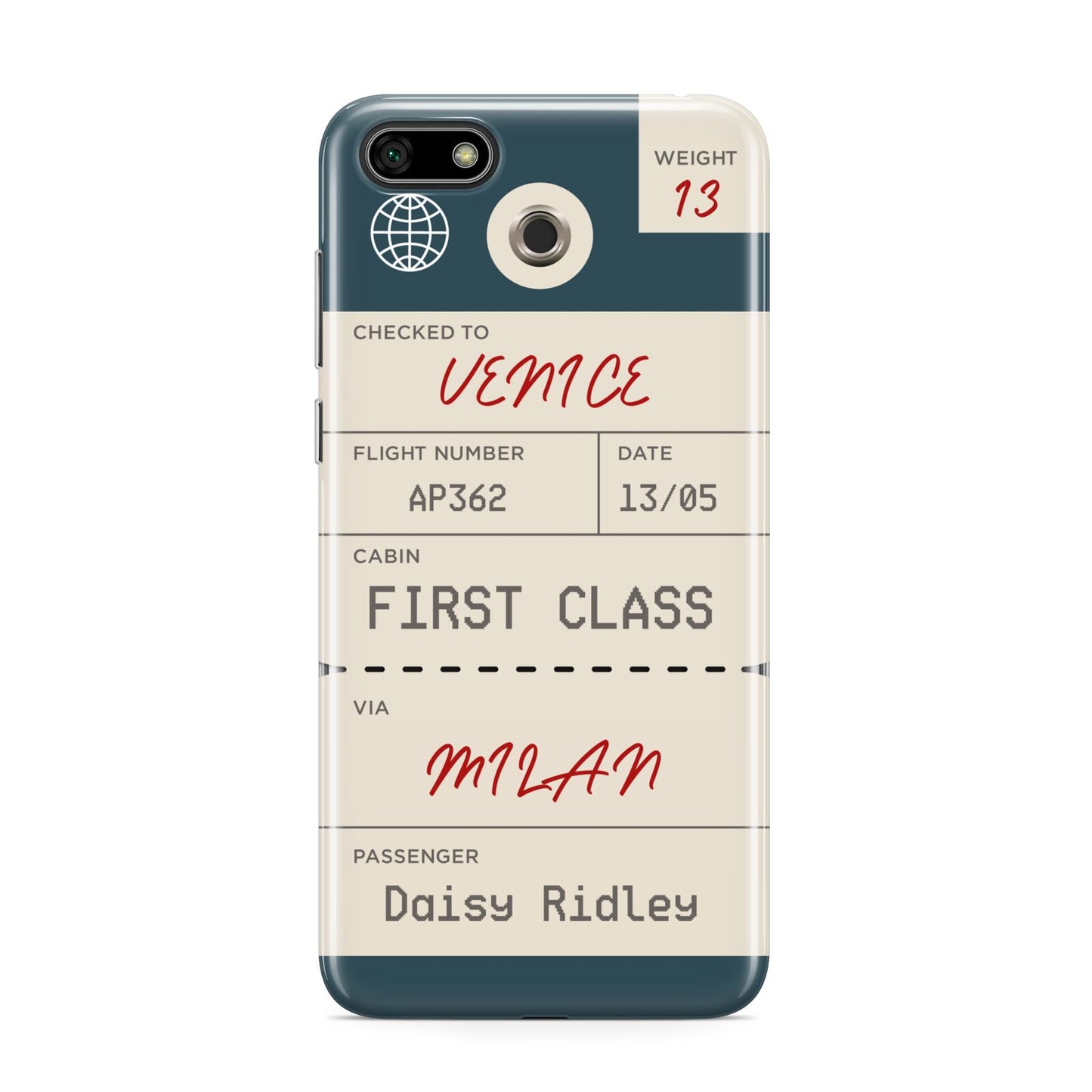 Personalised Baggage Tag Huawei Y5 Prime 2018 Phone Case