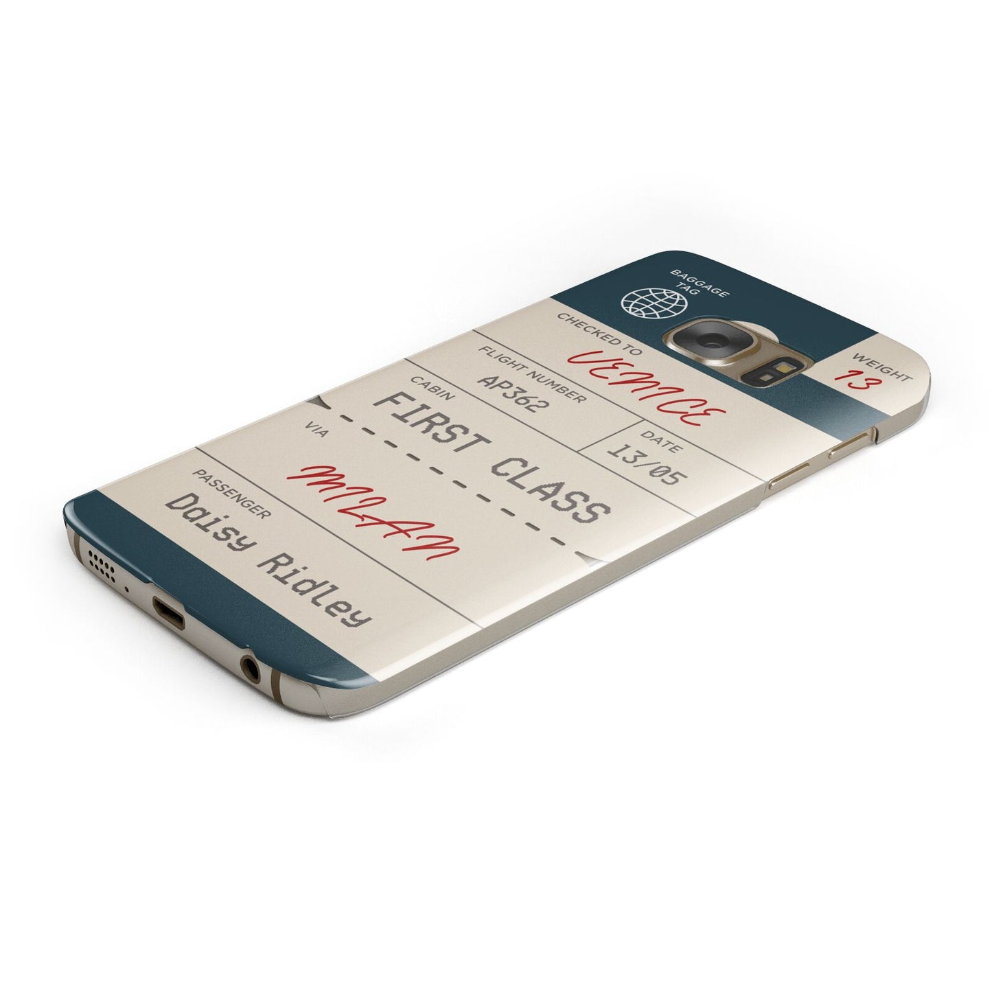 Personalised Baggage Tag Samsung Galaxy Case Bottom Cutout