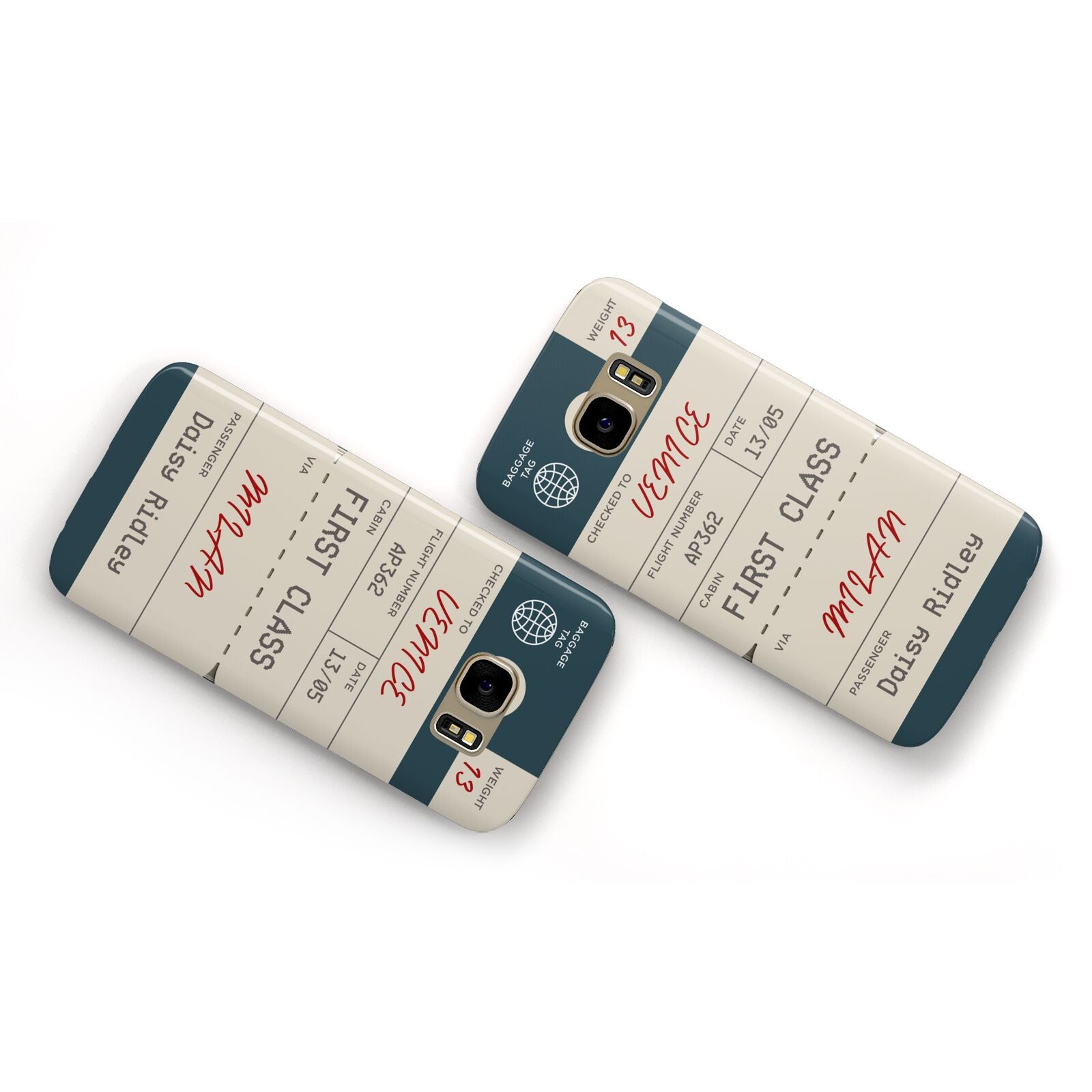 Personalised Baggage Tag Samsung Galaxy Case Flat Overview