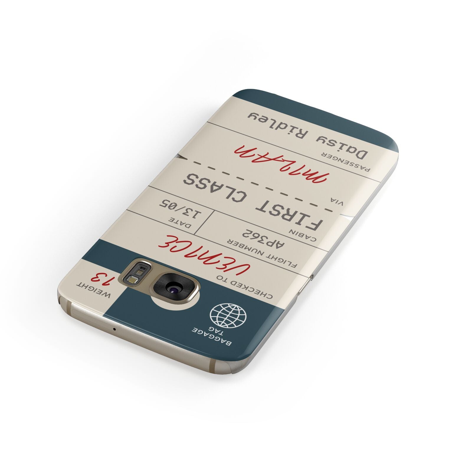 Personalised Baggage Tag Samsung Galaxy Case Front Close Up