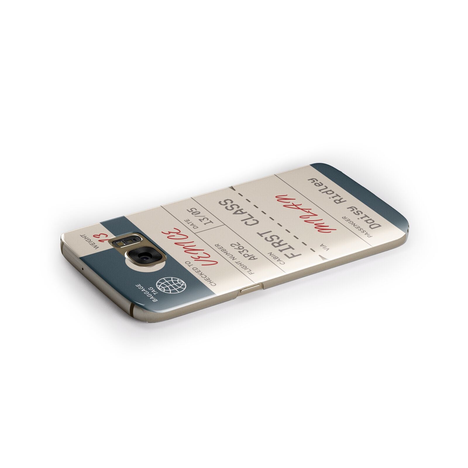 Personalised Baggage Tag Samsung Galaxy Case Side Close Up