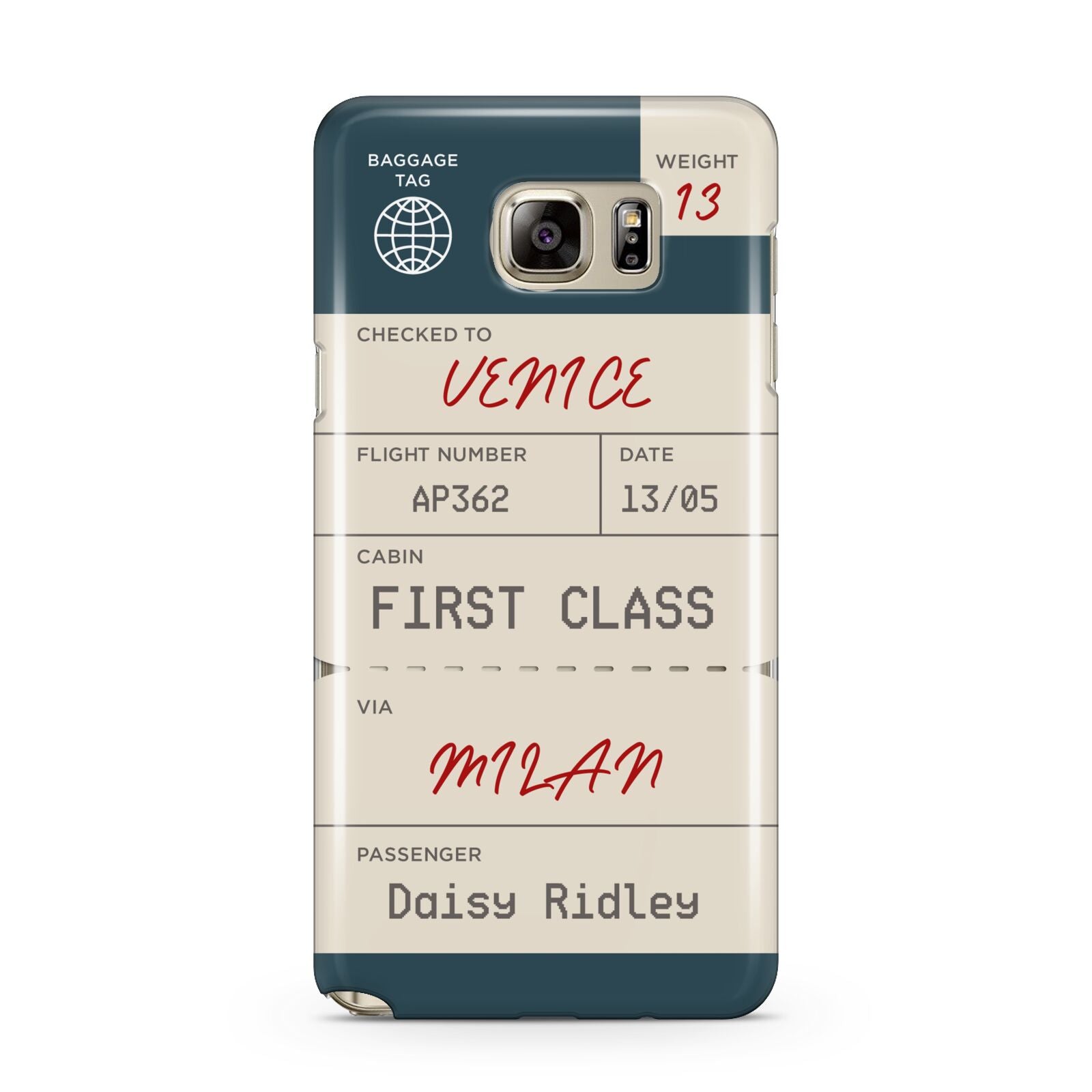 Personalised Baggage Tag Samsung Galaxy Note 5 Case