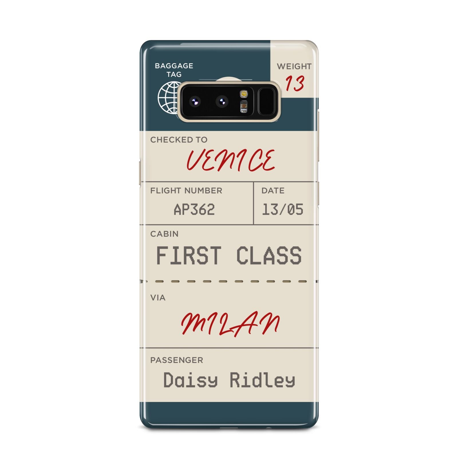 Personalised Baggage Tag Samsung Galaxy Note 8 Case