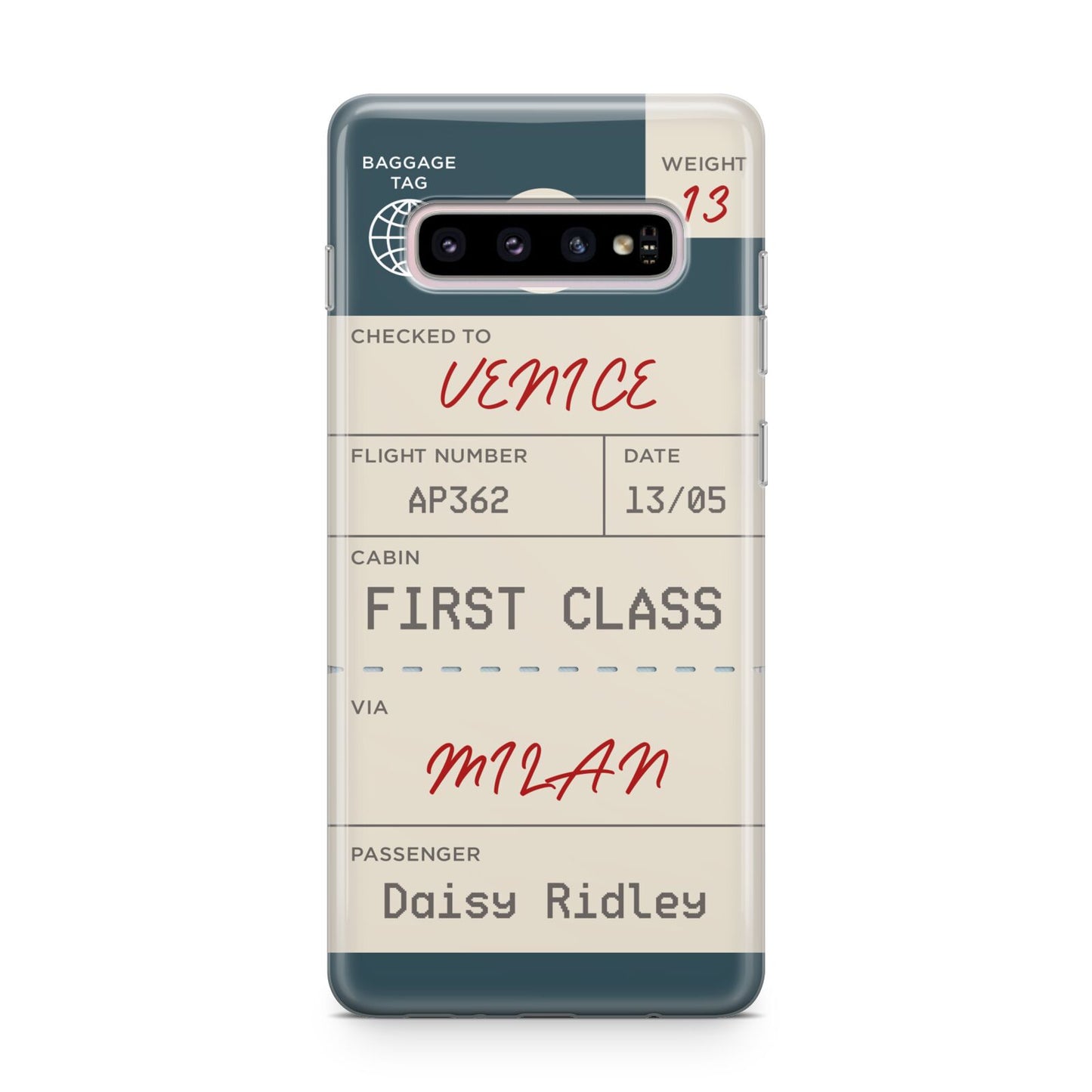 Personalised Baggage Tag Samsung Galaxy S10 Plus Case
