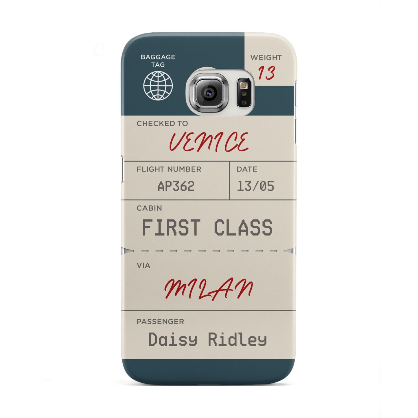 Personalised Baggage Tag Samsung Galaxy S6 Edge Case