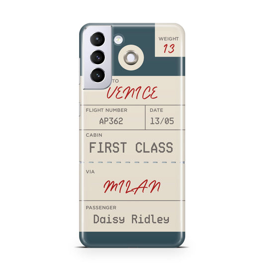Personalised Baggage Tag Samsung S21 Plus Phone Case