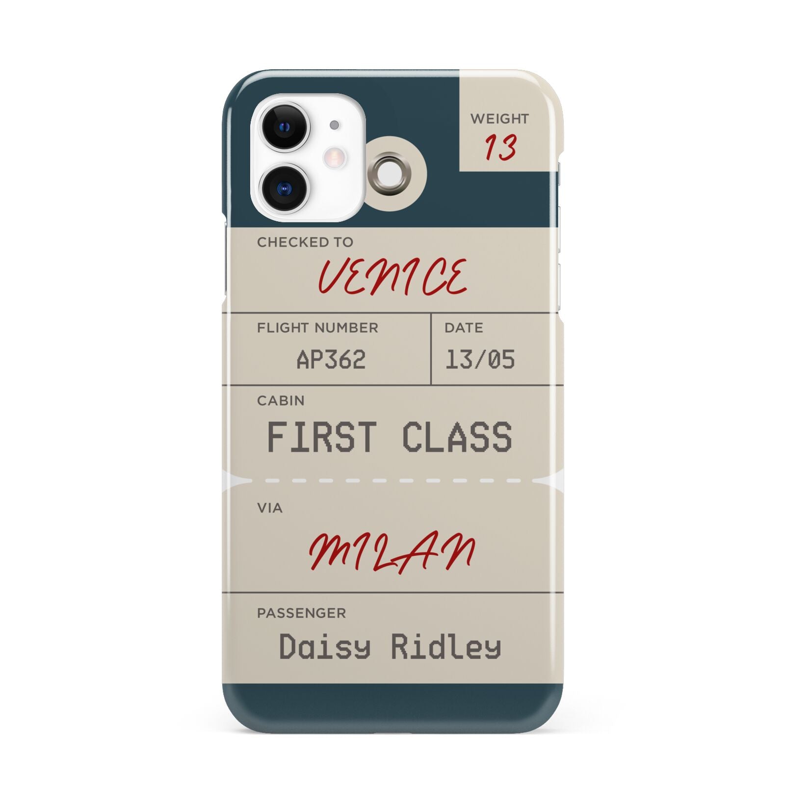 Personalised Baggage Tag iPhone 11 3D Snap Case