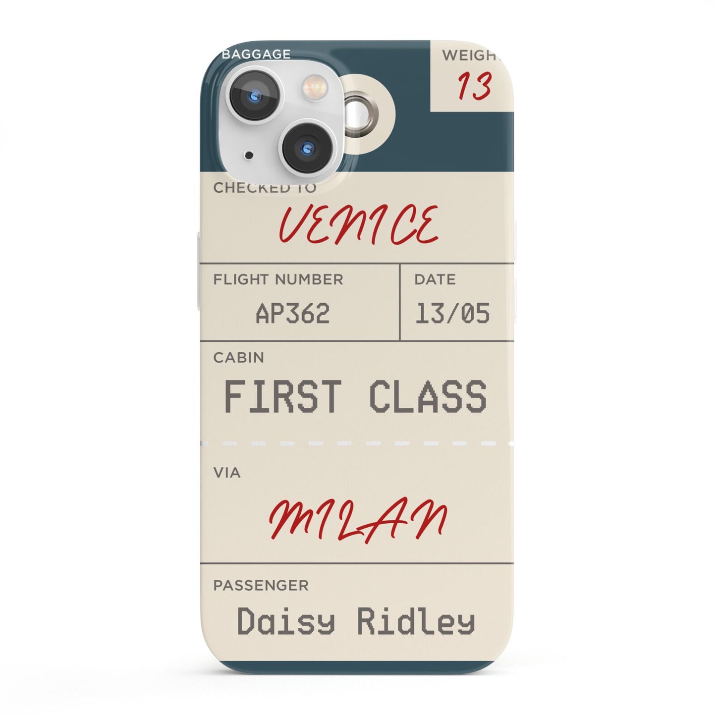 Personalised Baggage Tag iPhone 13 Full Wrap 3D Snap Case